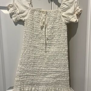 Faithfull the Brand Ivory Smocked Top